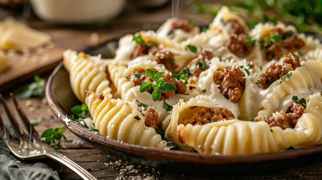 Zdjęcie Makaron muszle z mięsem mielonym: nowy wymiar lasagne - przepis