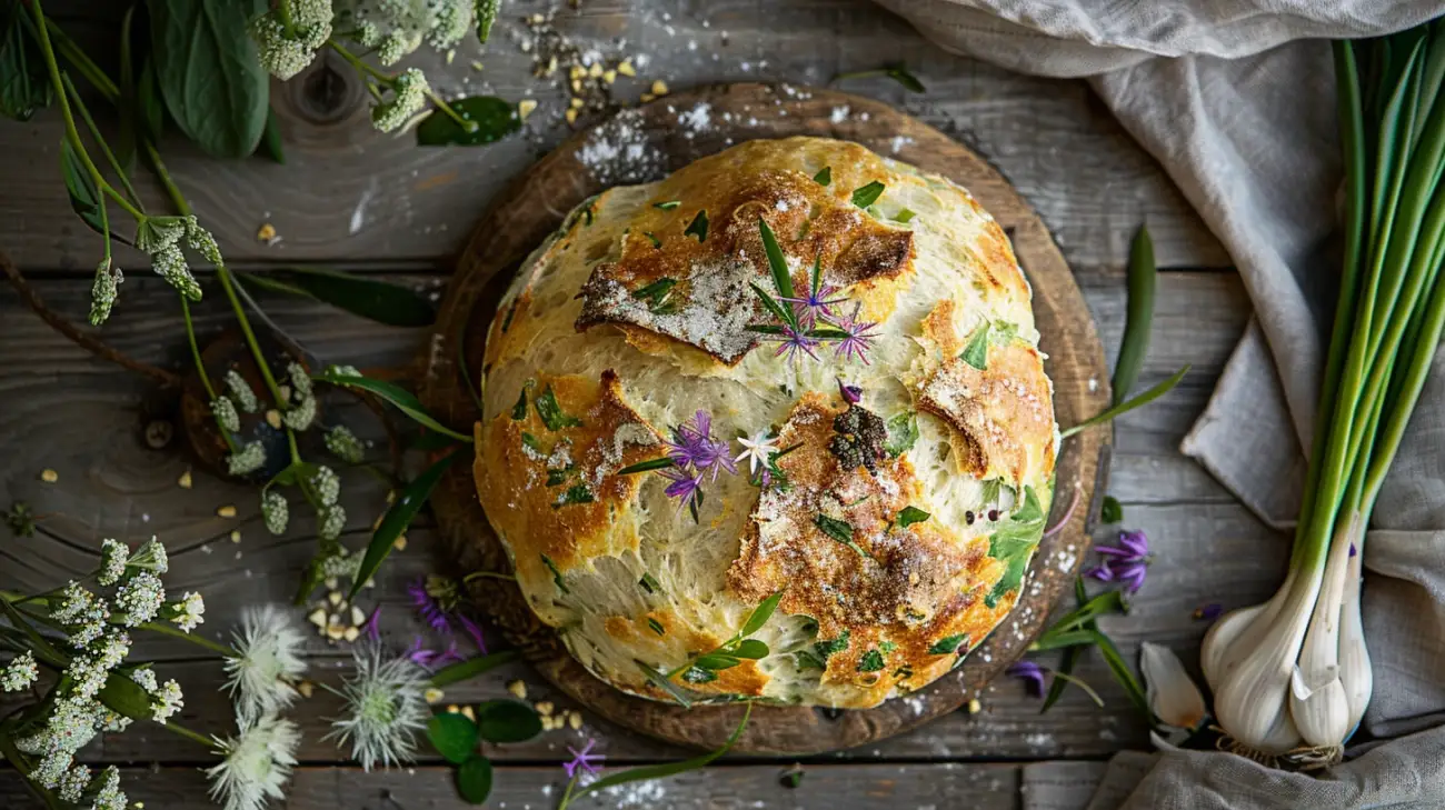 Zdjęcie Odkryj smak chleba z czosnkiem niedźwiedzim
