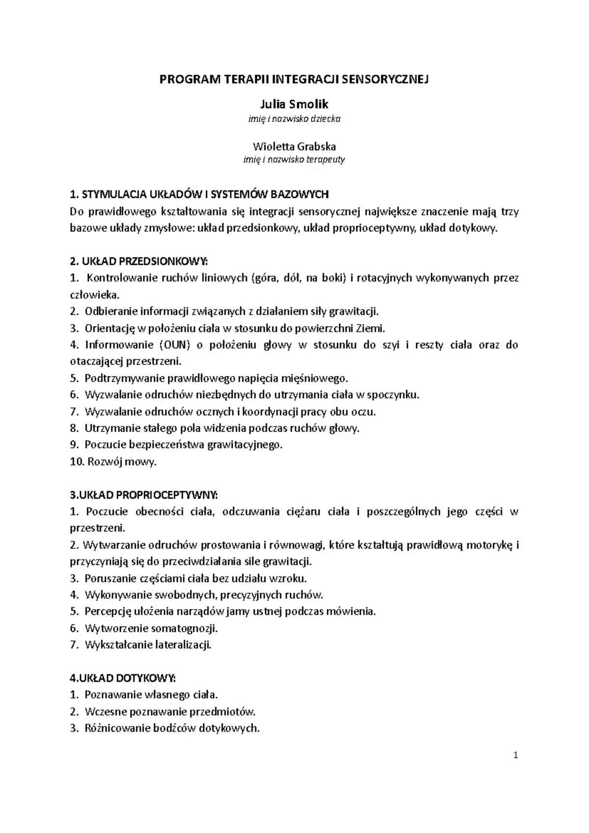 Zdjęcie Roczny plan pracy: przykładowy plan terapii integracji sensorycznej dla dzieci
