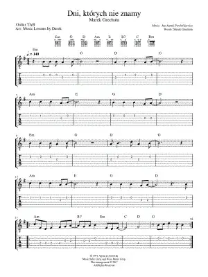 Zdjęcie Akordy do dni których nie znamy – łatwe do grania na gitarze