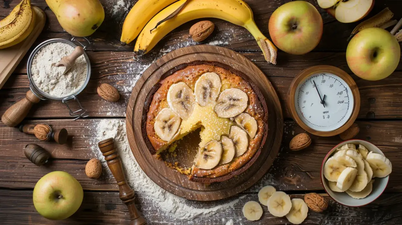 Zdjęcie Szybkie ciasto z bananami i jabłkami: deser w 30 minut dla zabieganych