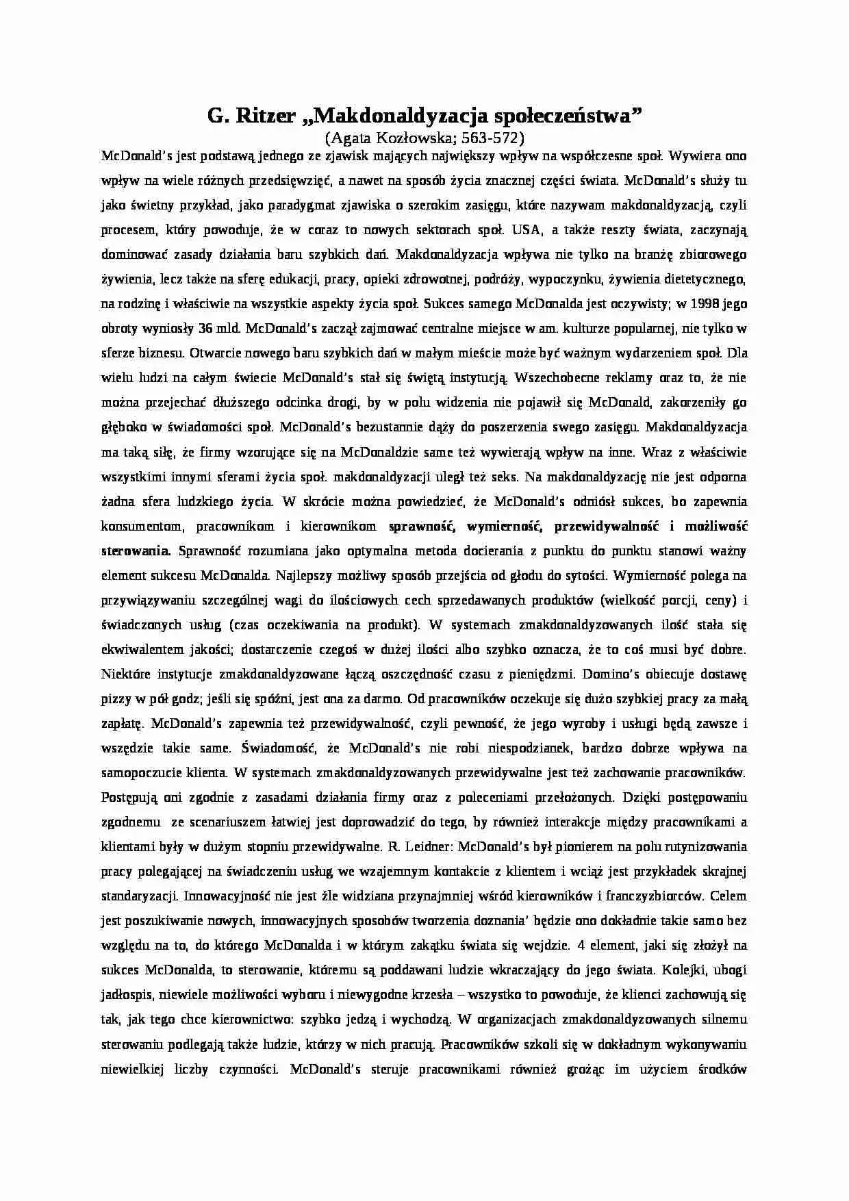 Zdjęcie Makdonaldyzacja kultury - jak wpływa na nasze życie i tradycje?