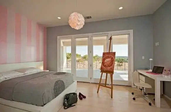Zdjęcie Dormitorio gris y rosa: Evita el efecto infantil, crea un oasis