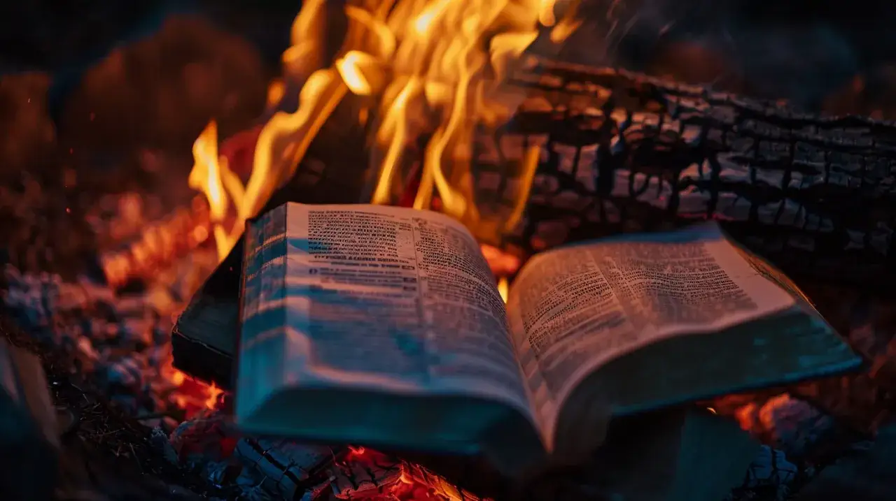 Zdjęcie Płonący kawał drewna - symbolika w literaturze, którą warto poznać