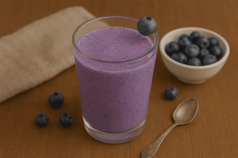 Zdjęcie Pyszny koktajl jagodowy – szybki przepis na zdrowy napój bez cukru