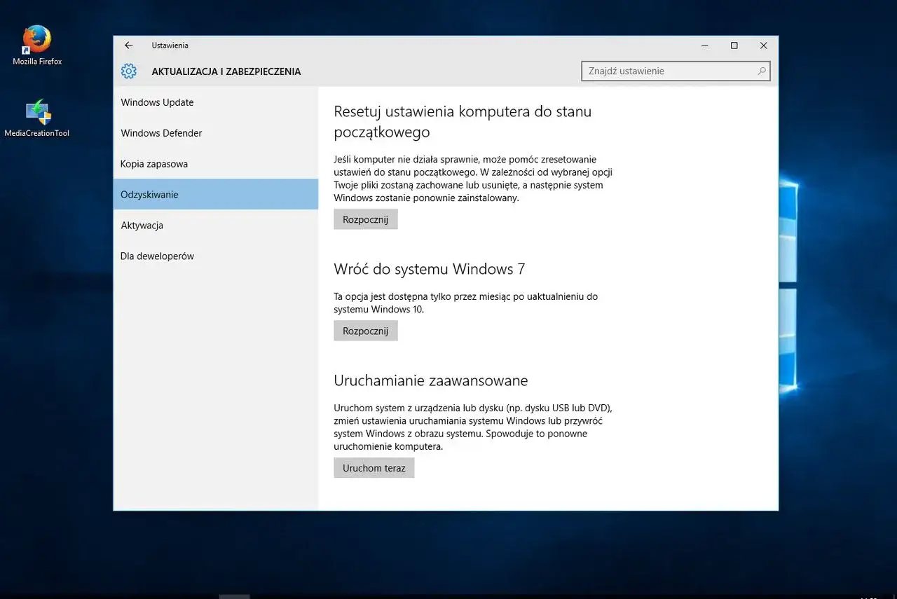 Zdjęcie Jak usunąć Windows 10 i zainstalować Windows 7 bez utraty danych