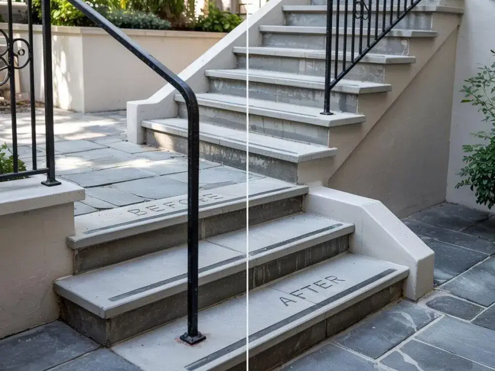 Zdjęcie Trwałe malowanie schodów betonowych na zewnątrz krok po kroku