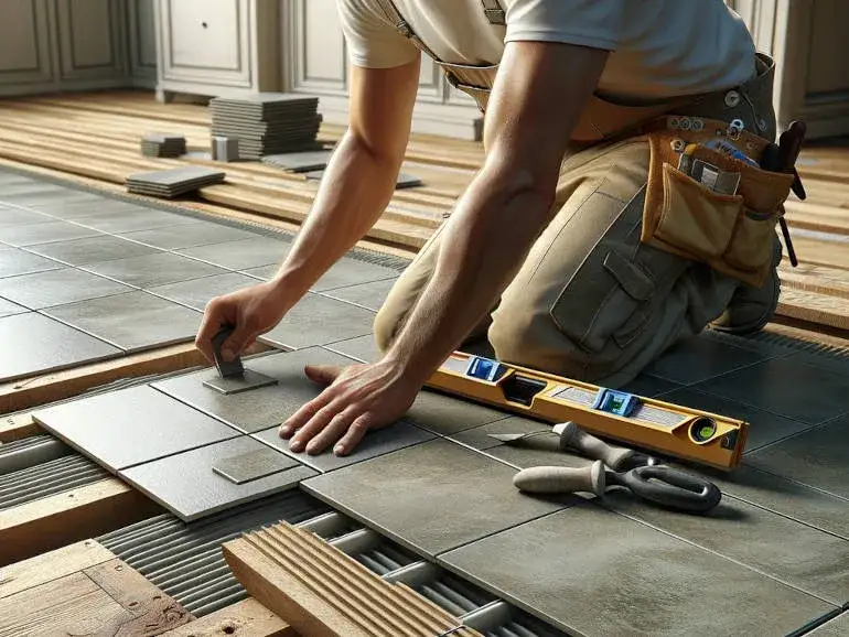 Zdjęcie Jak bezpiecznie położyć płytki na drewnianej podłodze bez ryzyka uszkodzeń