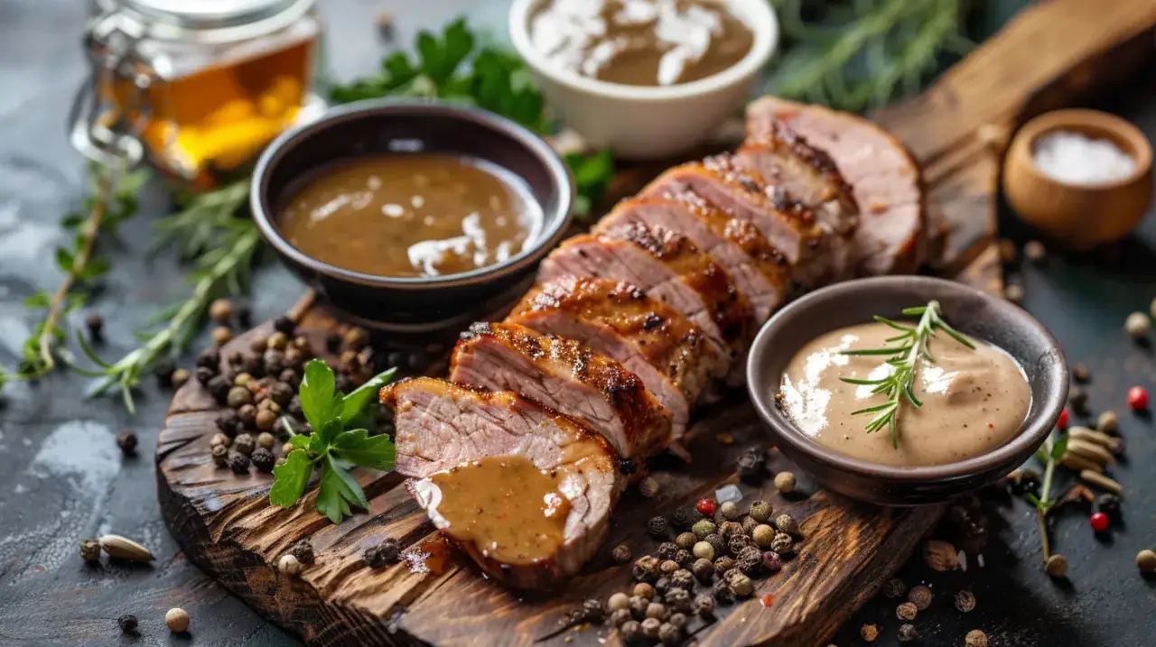 Zdjęcie Polędwiczki w sosach: pieczeniowym, grzybowym, śmietanowym