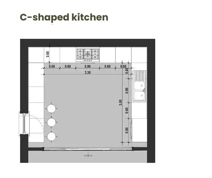 Zdjęcie Encimera cocina: medidas exactas para un dise&ntilde;o funcional y ergon&oacute;mico