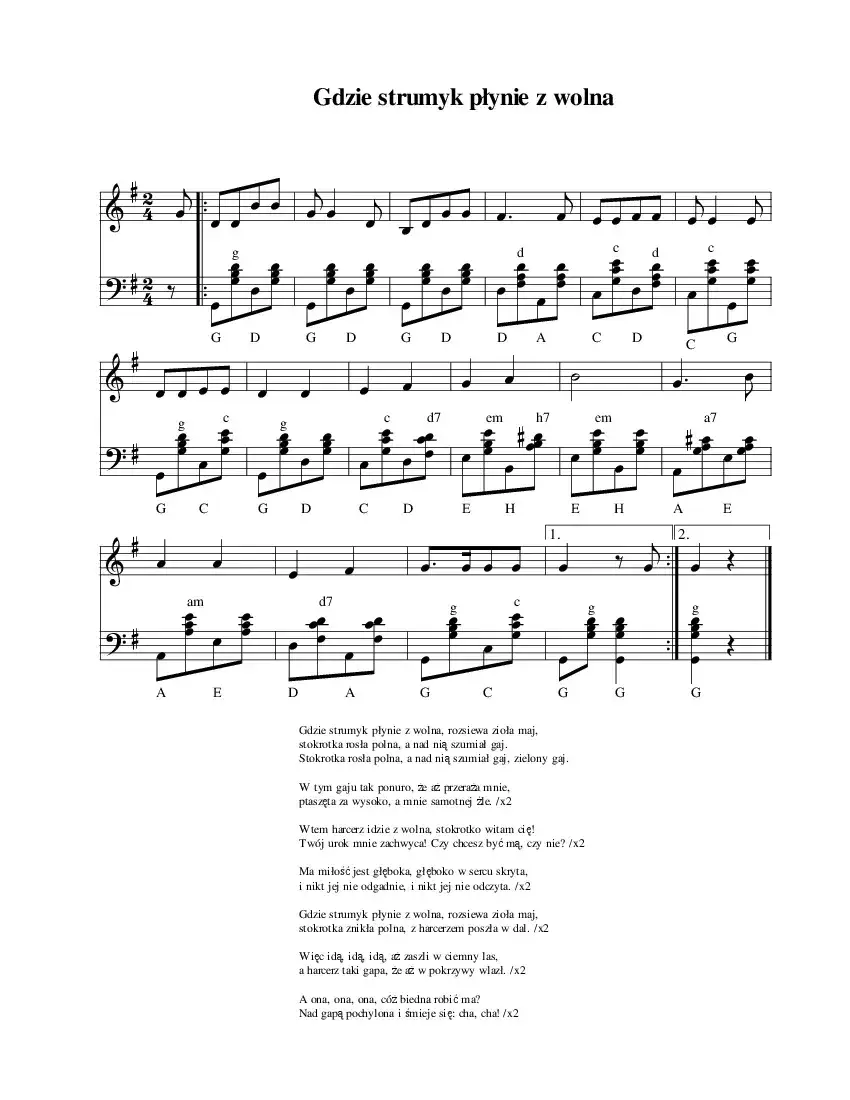 Zdjęcie Gdzie strumyk płynie z wolna podkłady muzyczne - znajdź idealny podkład