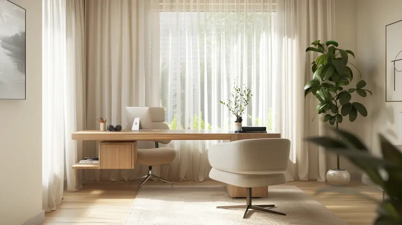 Zdjęcie Biurko w salonie: 12 inspirujących pomysłów do pracy w domu