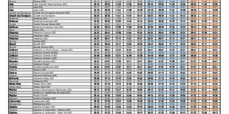 Zdjęcie Aktualny rozkład jazdy Vojtex: Binczarowa - Nowy Sącz 2025