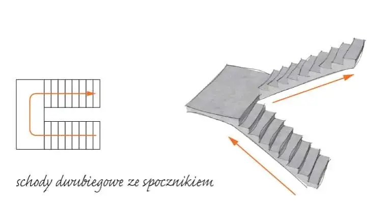 Zdjęcie Schody dwubiegowe z podestem - projektowanie i instalacja