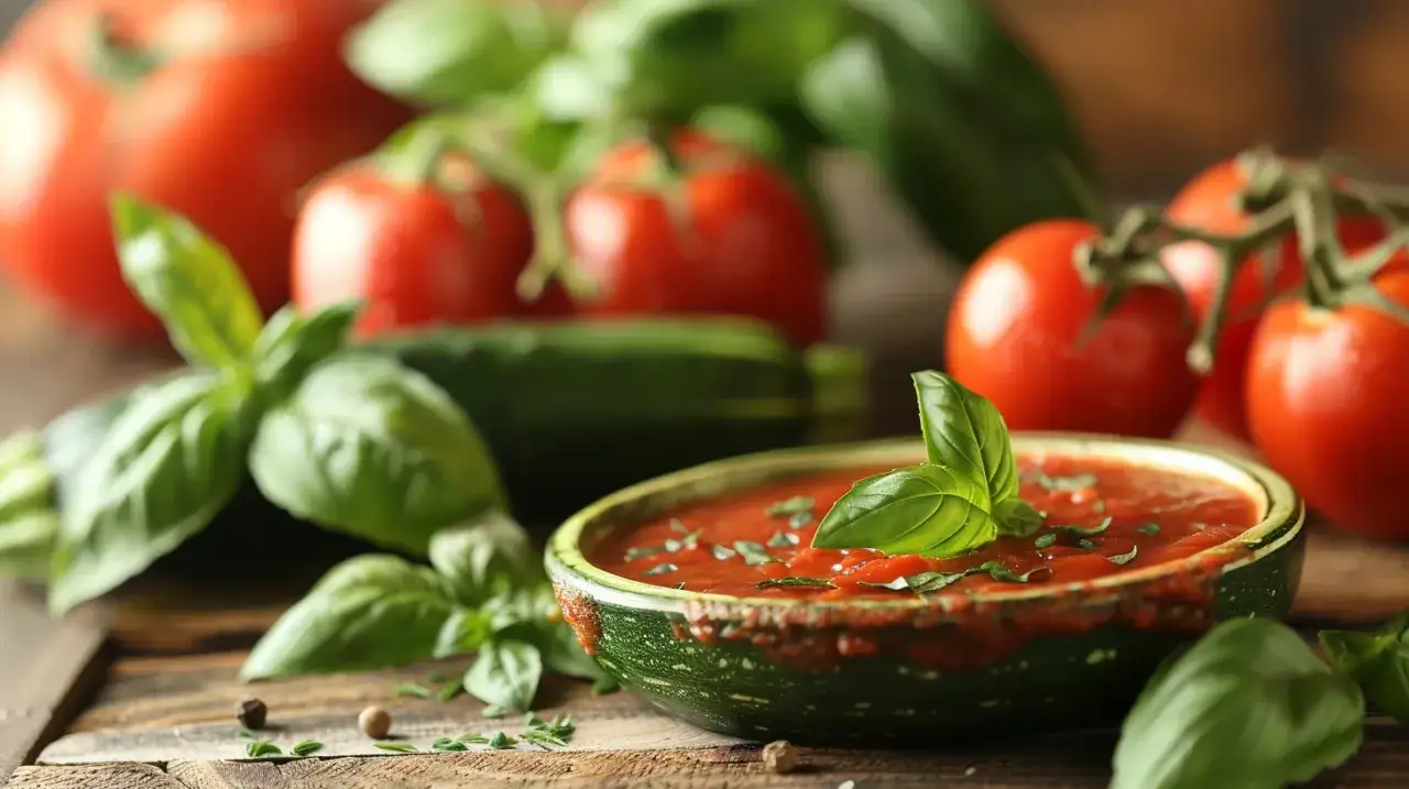 Zdjęcie Sos do pizzy z cukinii, pomidorów i świeżych ziół