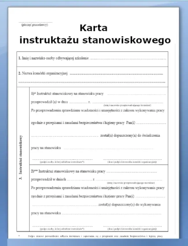 Zdjęcie Instrukcja stanowiskowa co powinna zawierać, aby uniknąć błędów w pracy