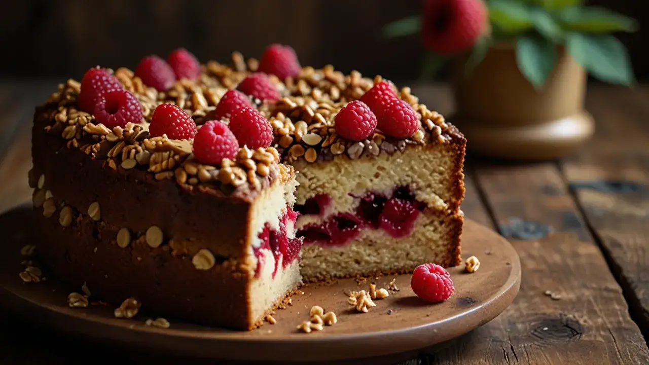 Zdjęcie Jak zrobić domowe ciasto z malinami i orzechami: Pyszny przepis na ciasto