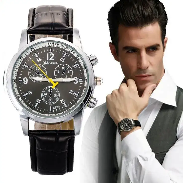 Zdjęcie Stylowe zegarki męskie Geneva łączące elegancję z casualowym stylem