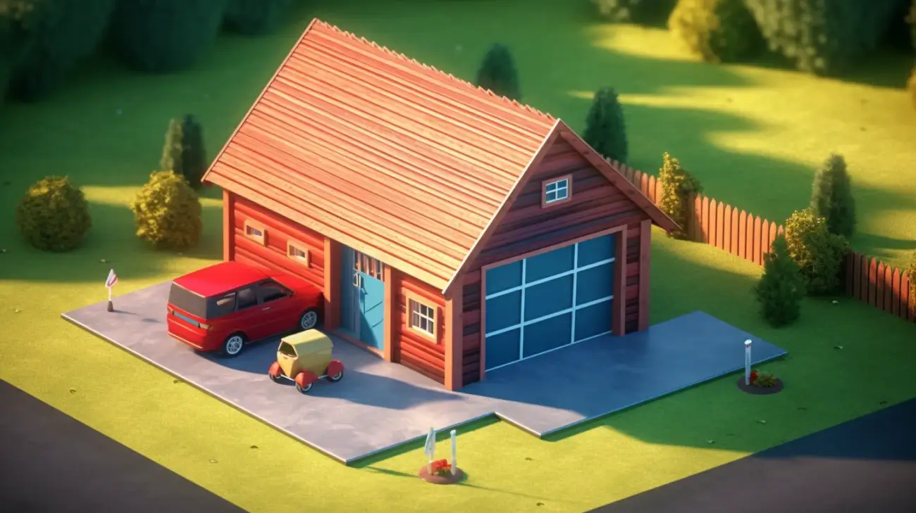 Budynek Gospodarczy z Dachem Jednospadowym - Garaże dwustanowiskowe