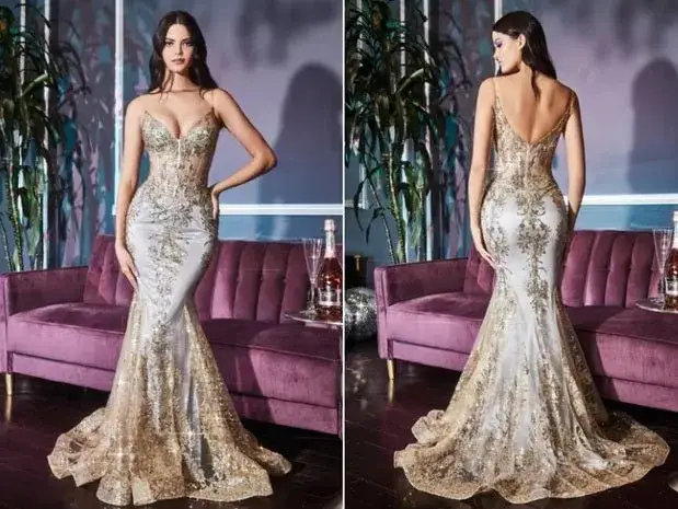 Zdjęcie Con que combinar un vestido dorado para lucir espectacular en cualquier ocasión
