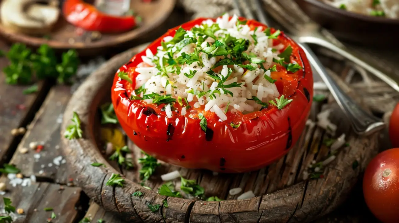 Zdjęcie Papryka faszerowana ryżem po grecku: Tradycja na talerzu