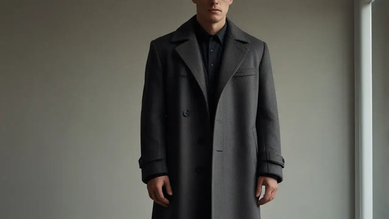 Zdjęcie Długi płaszcz męski: Elegancja i styl na chłodne dni