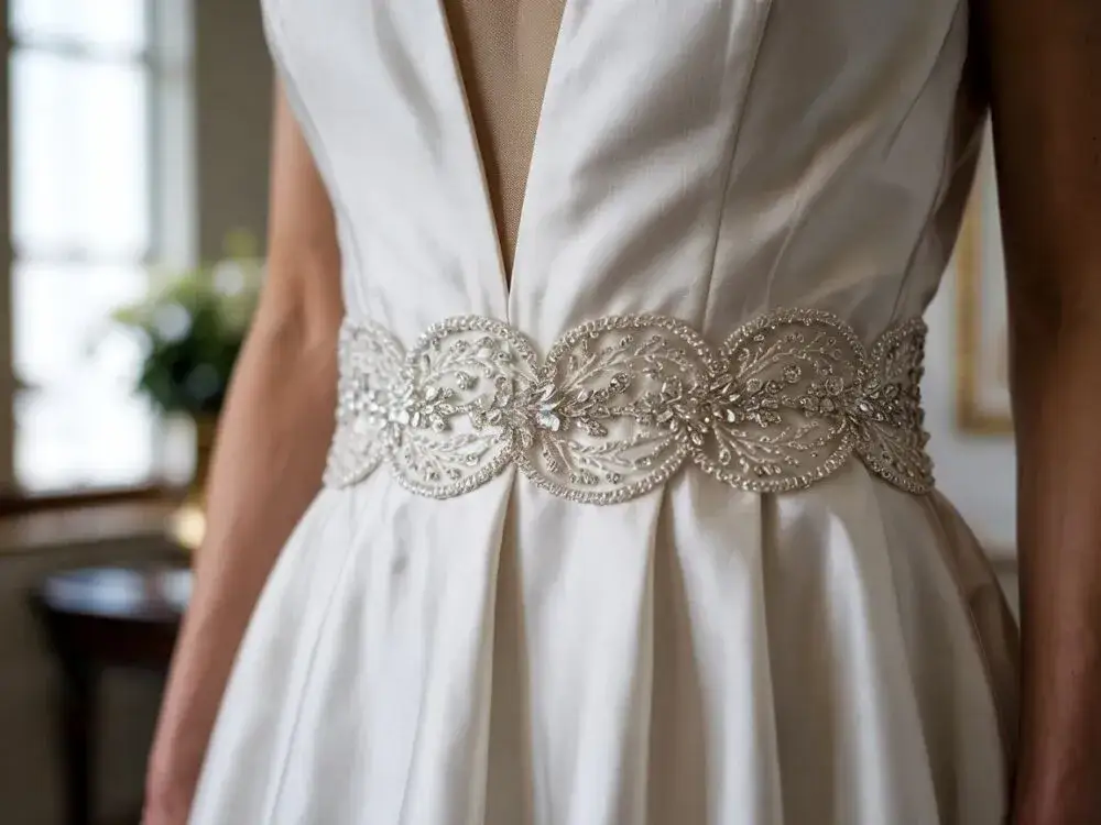 Zdjęcie Jak zrobić pas do sukni ślubnej tanio i efektownie – prosty poradnik DIY