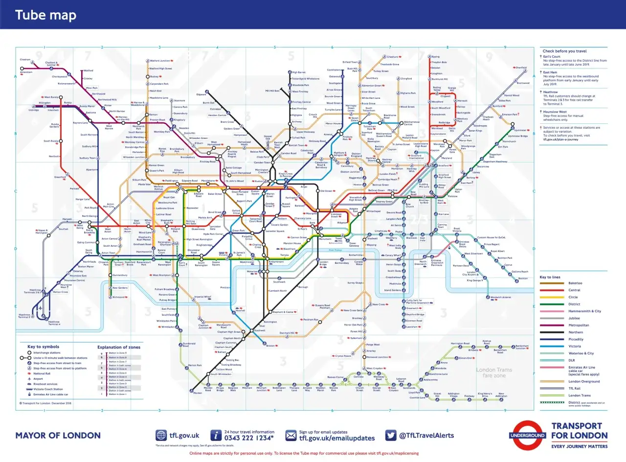 Zdjęcie Bilety na metro w Londynie - ceny, strefy, mapa