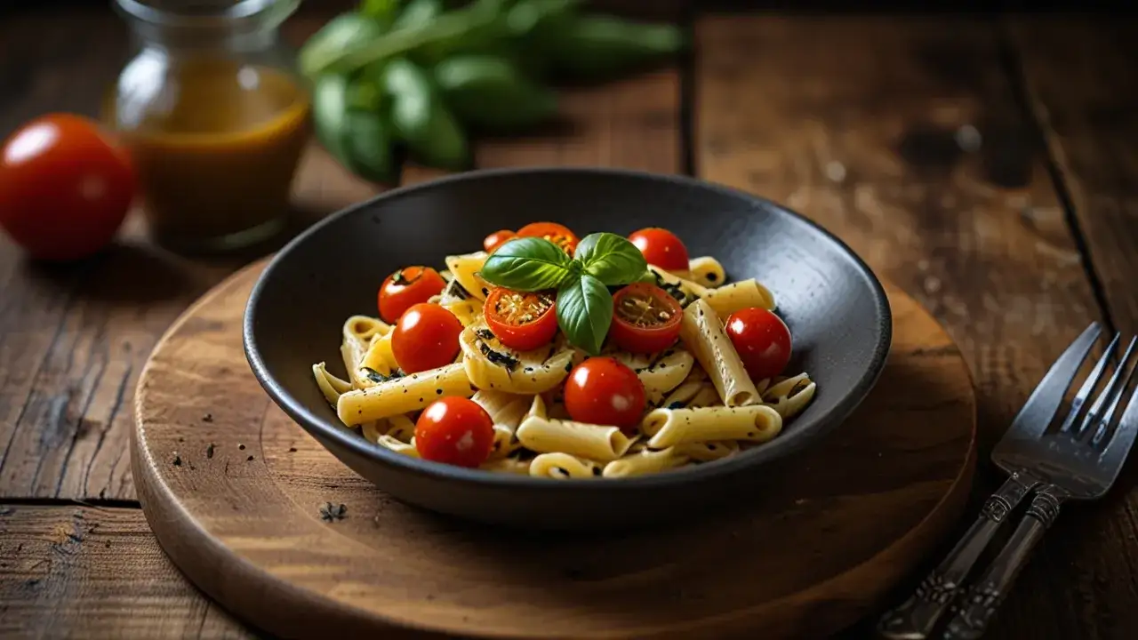 Zdjęcie Makaron z halloumi: Pyszne danie wegetariańskie z serem halloumi