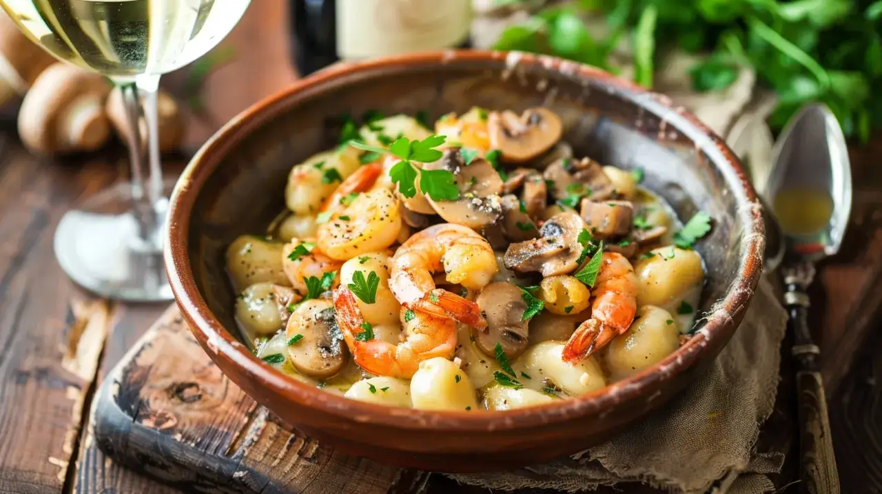 Zdjęcie Gnocchi z kurkami i krewetkami: Poczuj włoskie smaki w swoim domu