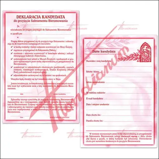 Zdjęcie Jak wypełnić deklarację kandydata do bierzmowania bez błędów