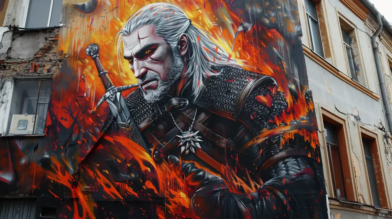 Zdjęcie Mural Wiedźmin - Ożyw swoje ulice sztuką zainspirowaną Wiedźminem!