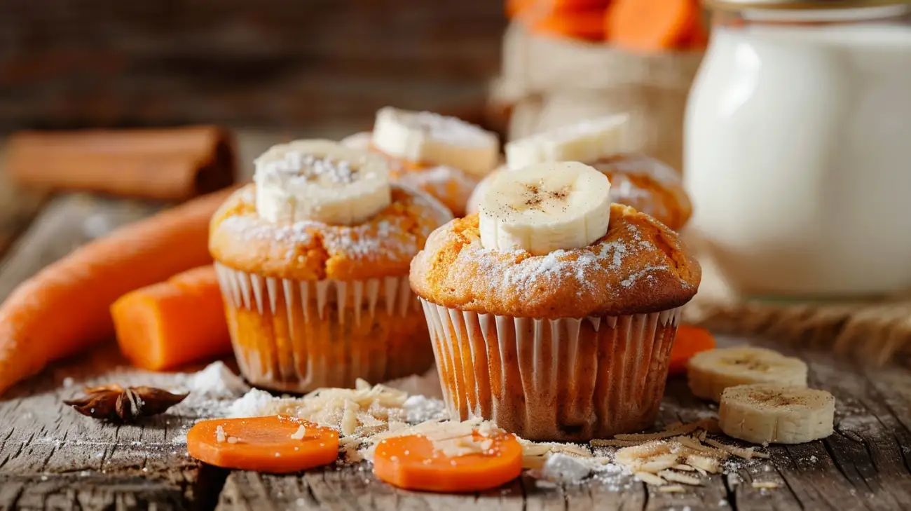 Zdjęcie Muffiny bananowo marchewkowe: Zdrowe przekąski bez wyrzutów
