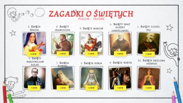 Zdjęcie Ciekawe zagadki o świętych, które uczą i bawią całe rodziny