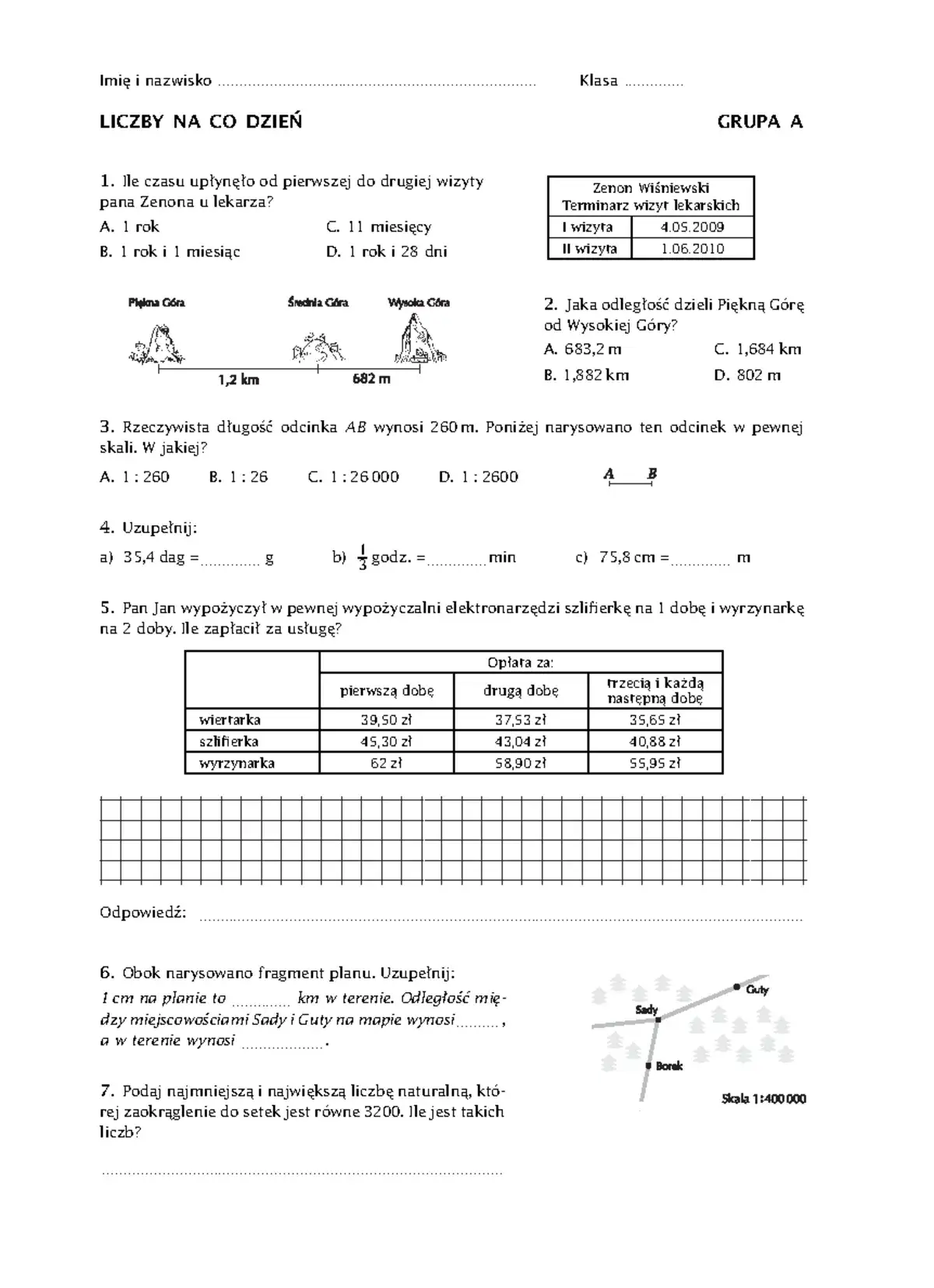 Zdjęcie Sprawdzian z matematyki klasa 6: liczby na co dzień i ich zastosowanie