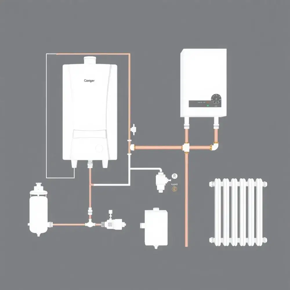 Zdjęcie Schemat instalacji CO z kotłem gazowym - uniknij kosztownych błędów