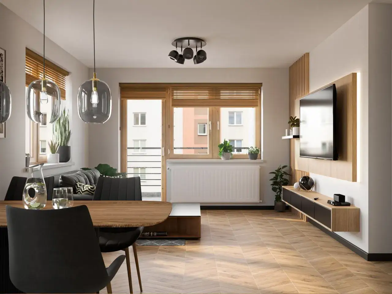 Zdjęcie Jak urządzić salon z jadalnią w bloku, by zyskać więcej przestrzeni