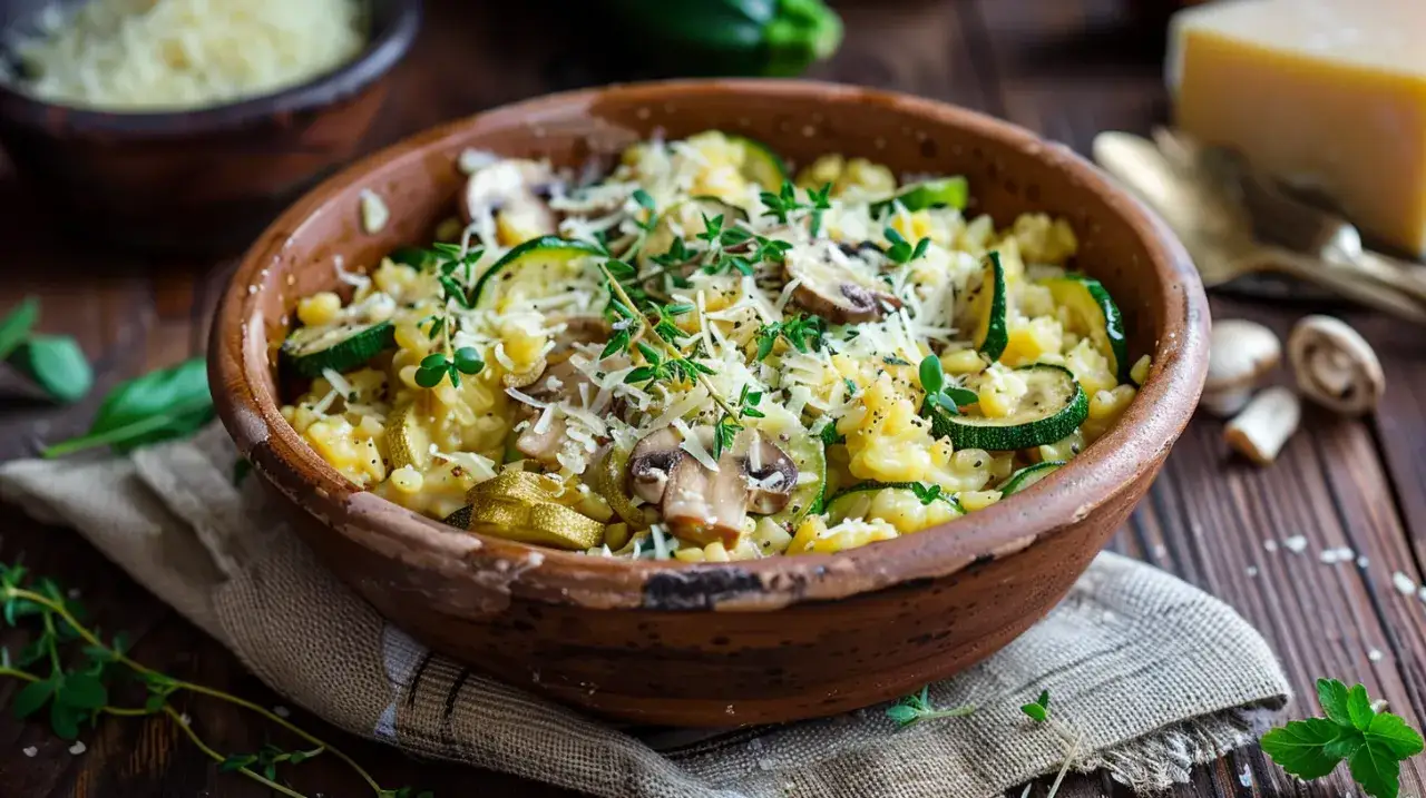 Zdjęcie Kaszotto z cukinią i pieczarkami: Szybki i smaczny obiad dla całej rodziny