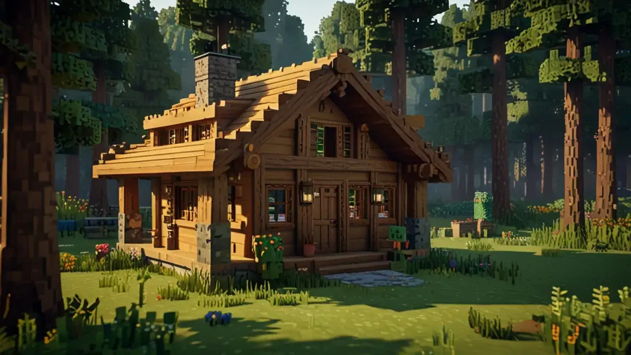 Zdjęcie Jak zbudować imponujący dom z drewna w świecie Minecraft? Rady