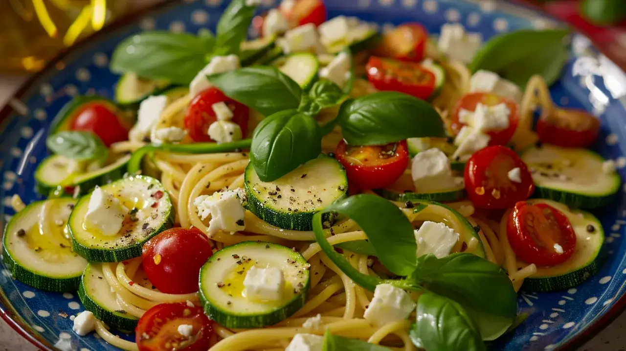 Zdjęcie Jak zrobić makaron z cukinią i fetą? Oto przepis na pyszne danie wege