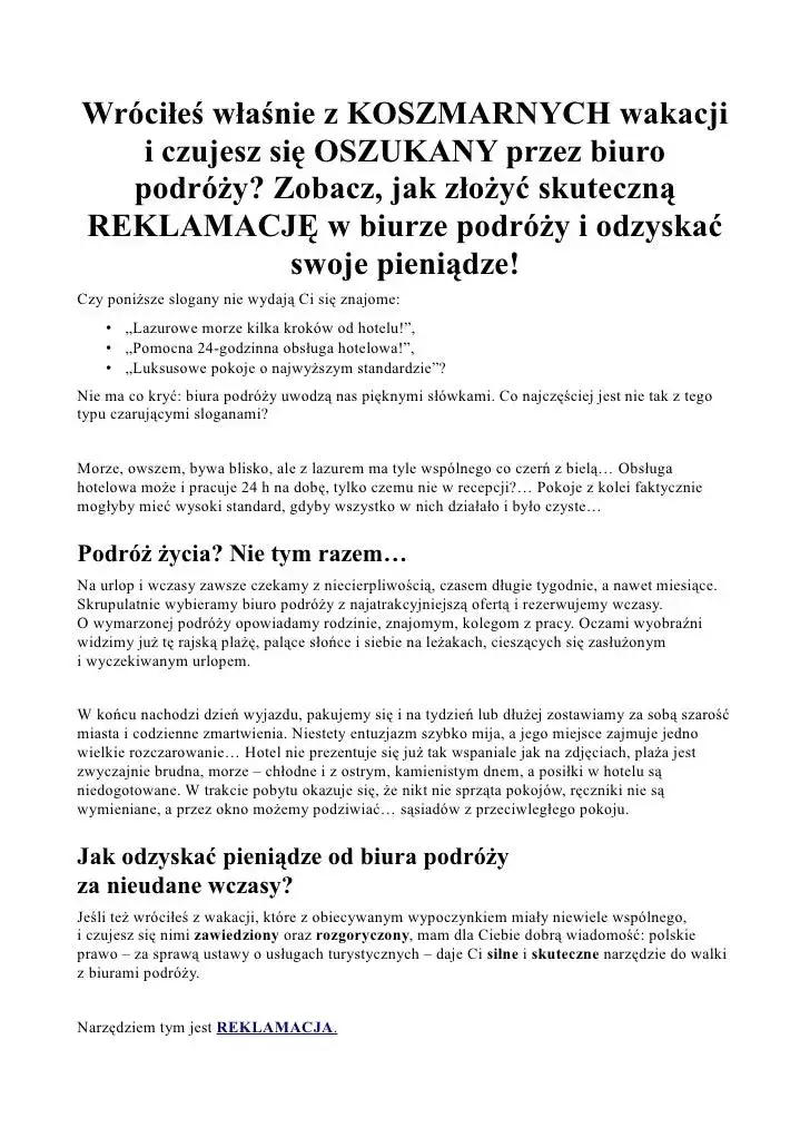 Zdjęcie Jak napisać reklamację do biura podróży wzór - uniknij błędów w piśmie