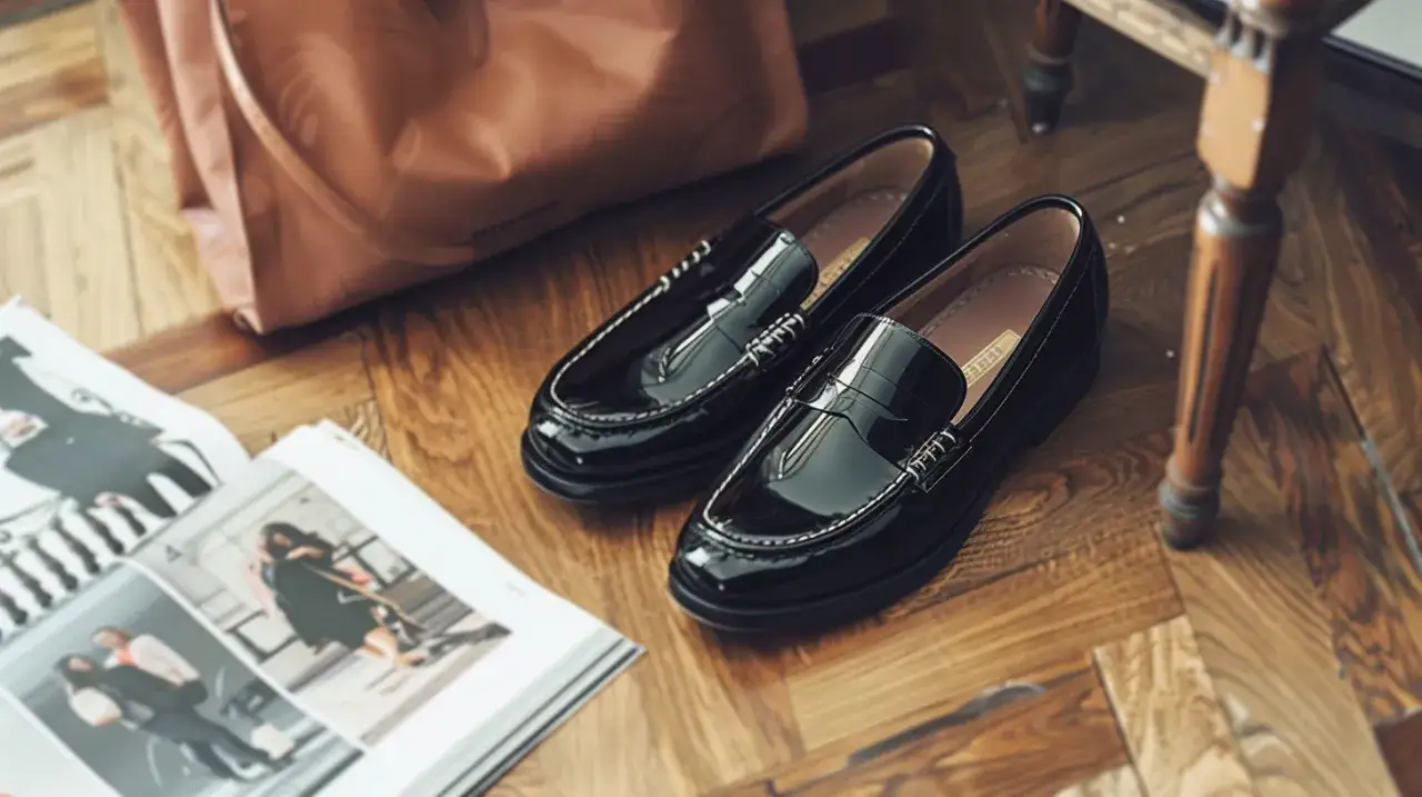 Zdjęcie Czarne mokasyny lakierowane: Jak nosić je z klasą? Poznajemy triki