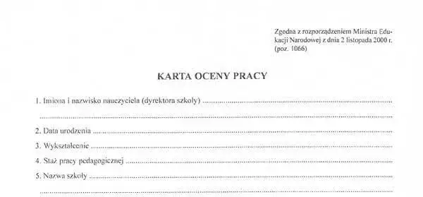 Zdjęcie Wzór karty pracy nauczyciela: skuteczne metody oceny i kontraktu