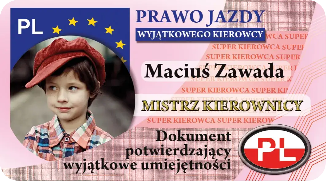 Zdjęcie Prawo jazdy dla dzieci do wydruku - pomysł na edukacyjną zabawę