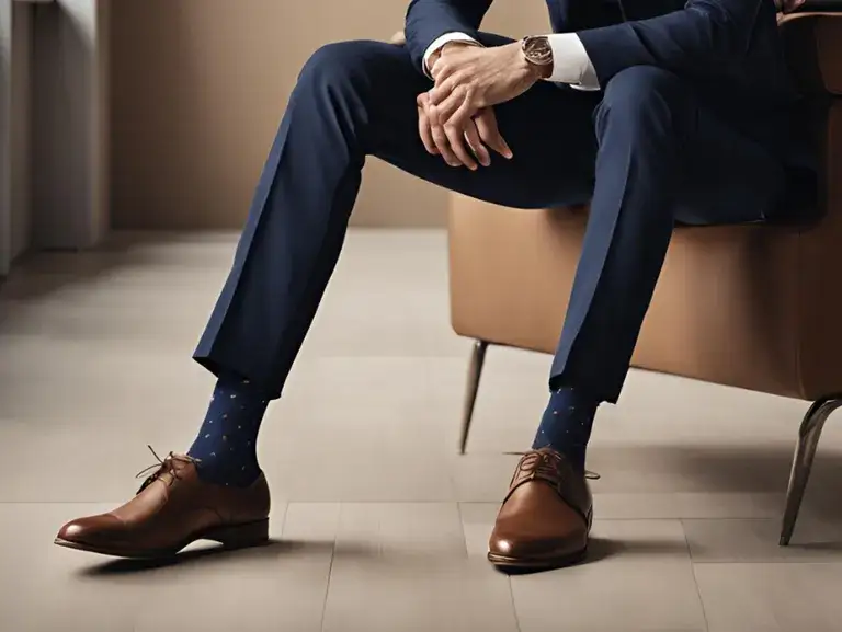 Jakie skarpetki do granatowego garnituru, by uniknąć modowych błędów?