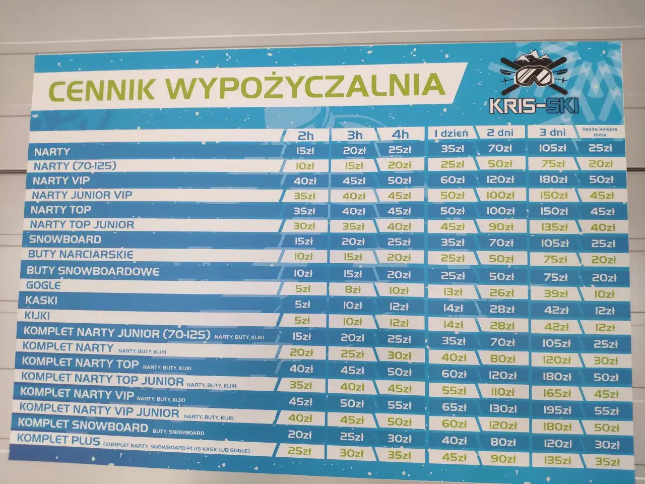 Cennik wypożyczalni nart i snowboardu w Białce Tatrzańskiej. Znajdziesz tu ceny skipassów i sprzętu.