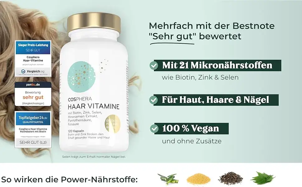 Cosphera Haar Vitamine: Verbessern Sie Ihr Haar mit hochwertigen Inhaltsstoffen