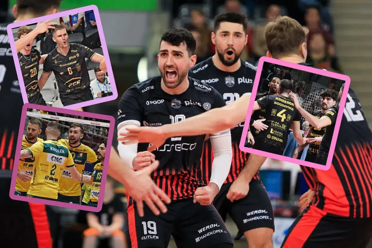 Siatkarze świętują sukces w Lidze Mistrzów siatkówka. Emocje na boisku i radość po zdobyciu punktu.
