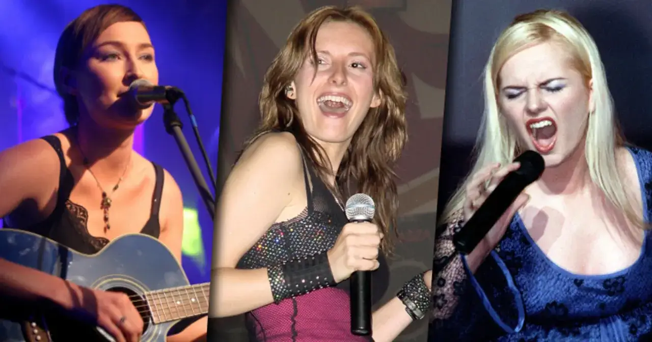 Trzy wokalistki na scenie. Jedna gra na gitarze, dwie śpiewają do mikrofonu. Kto śpiewa orła cień?