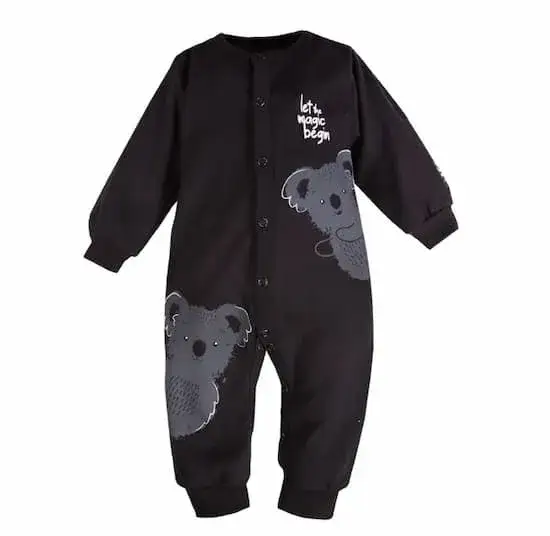 Czarny pajacyk niemowlęcy - idealny wybór dla Twojego maluszka